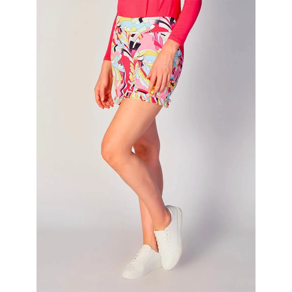 G Lifestyle 14 1/2-Inch Barths Ruffle Skort - Coral