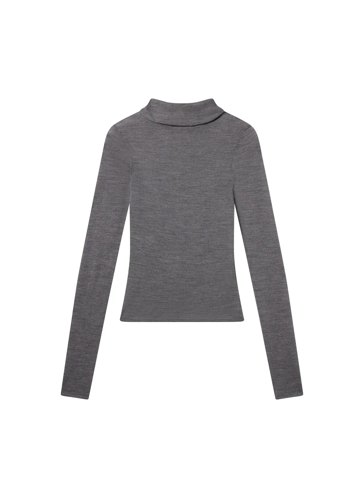 Hayes Fine Merino Turtleneck in Medium Heather Grey