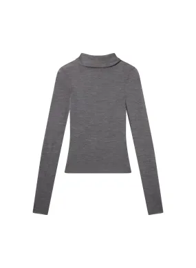 Hayes Fine Merino Turtleneck in Medium Heather Grey