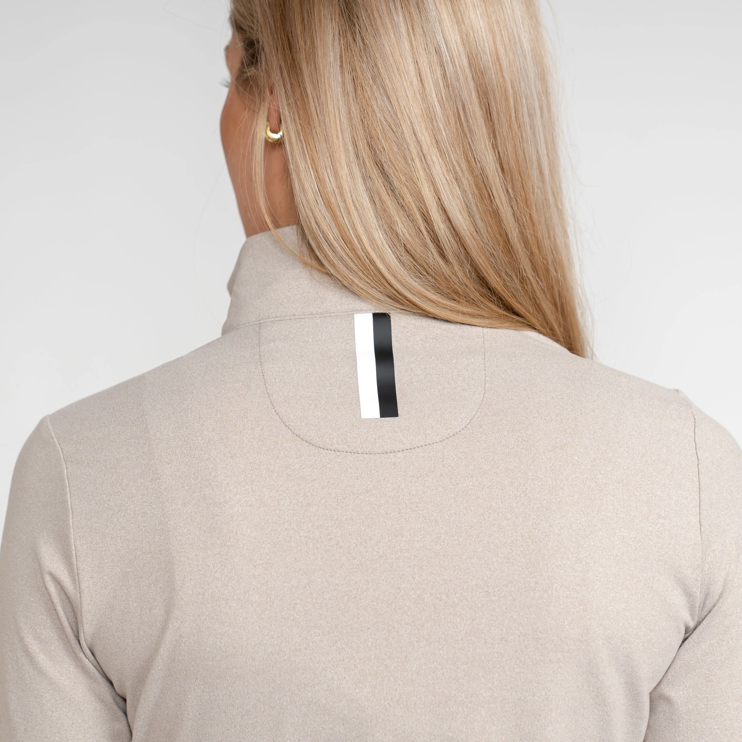 Heather Performance Q-Zip | Heather - Hazelnut/Lunar Grey