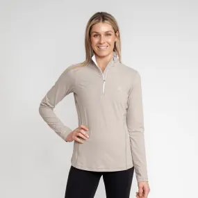 Heather Performance Q-Zip | Heather - Hazelnut/Lunar Grey