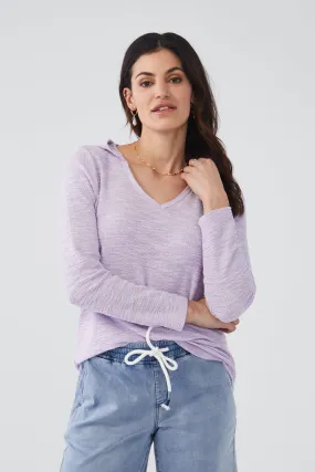 Hooded V-Neck Top