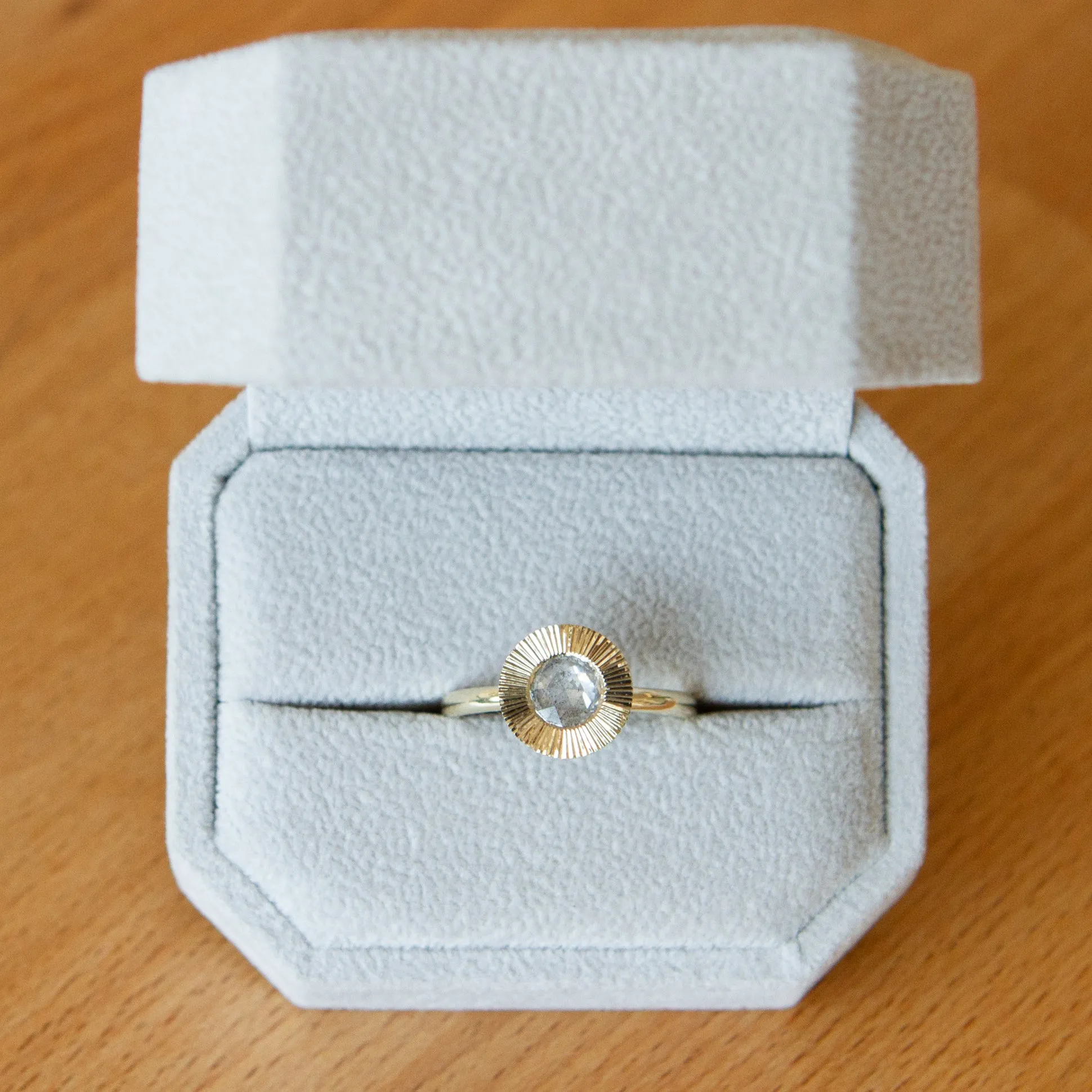 Icy Rose Cut Diamond Aurora Ring