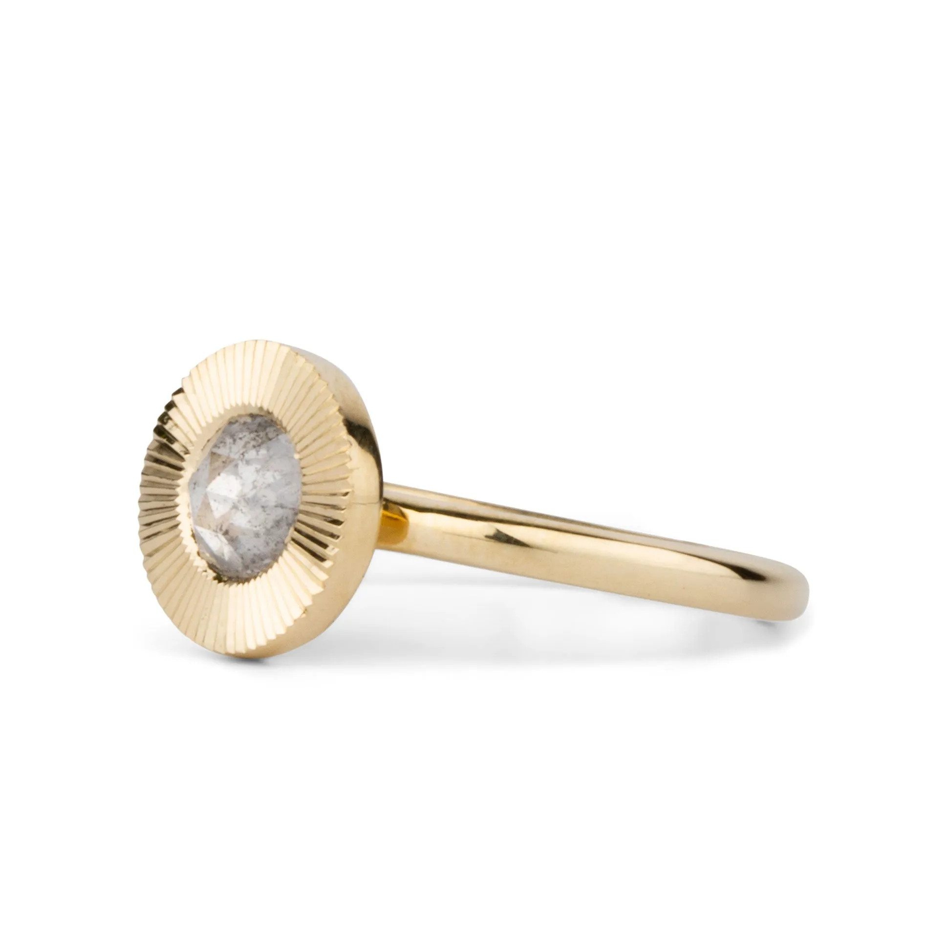 Icy Rose Cut Diamond Aurora Ring
