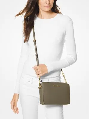 Jet Set Large Saffiano Leather Crossbody Bag