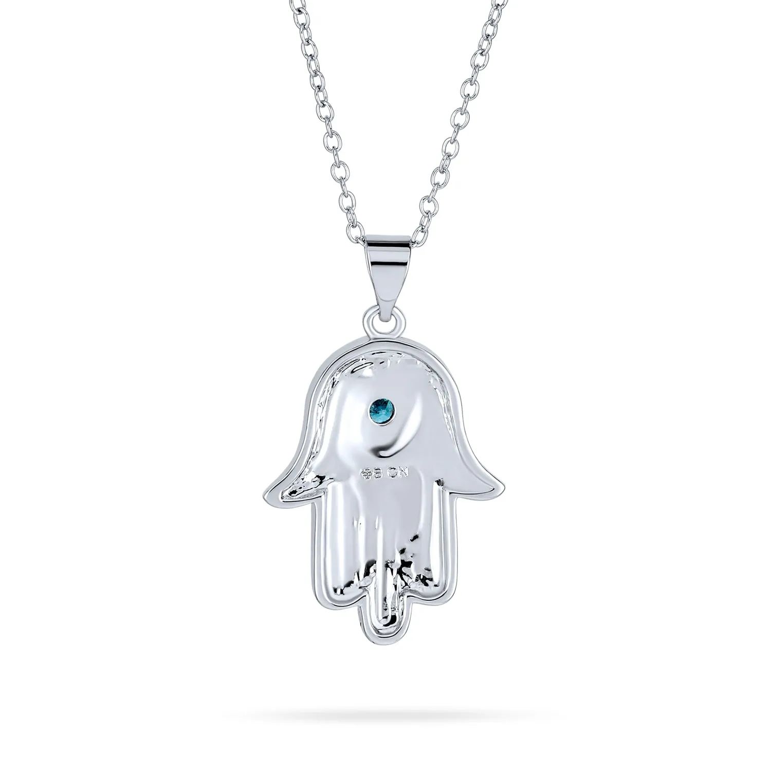 Judaic Hanukkah Color CZ Star David Necklace Pendant 14K Gold Plated .925 Silver