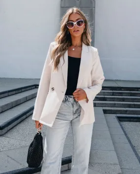 Light Khaki Double Breasted Blazer Jacket