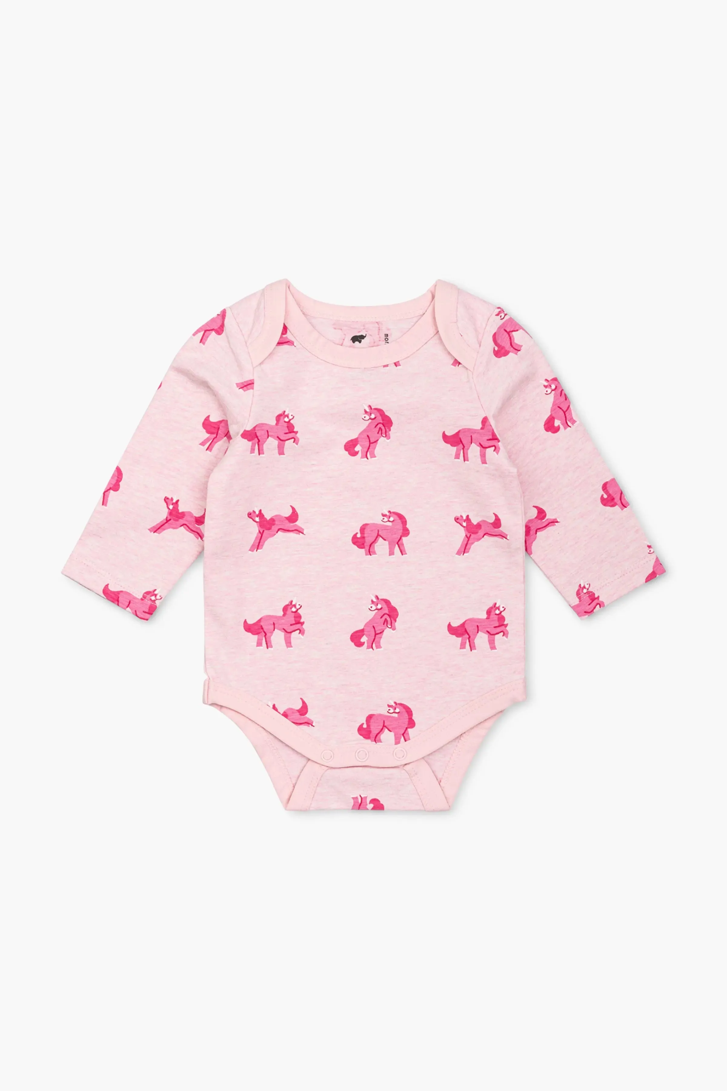 Long Sleeve Jack   Jill Bodysuit_Pink Unicorns