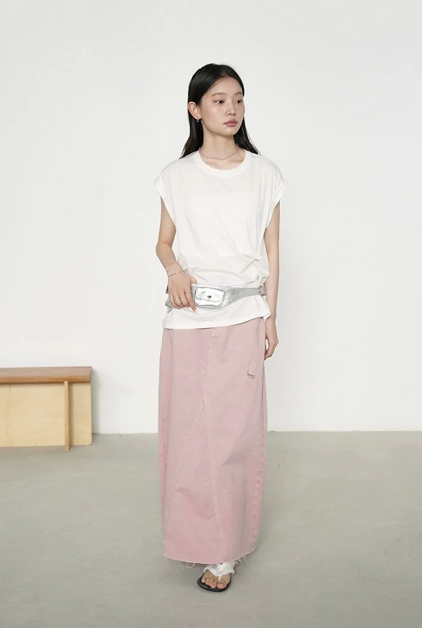 Nancy Distressed Denim Skirt