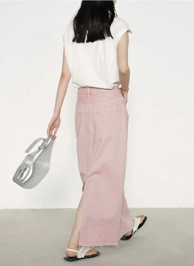 Nancy Distressed Denim Skirt