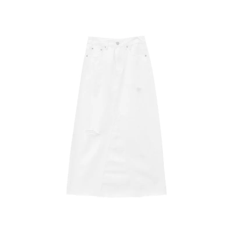 Nancy Distressed Denim Skirt
