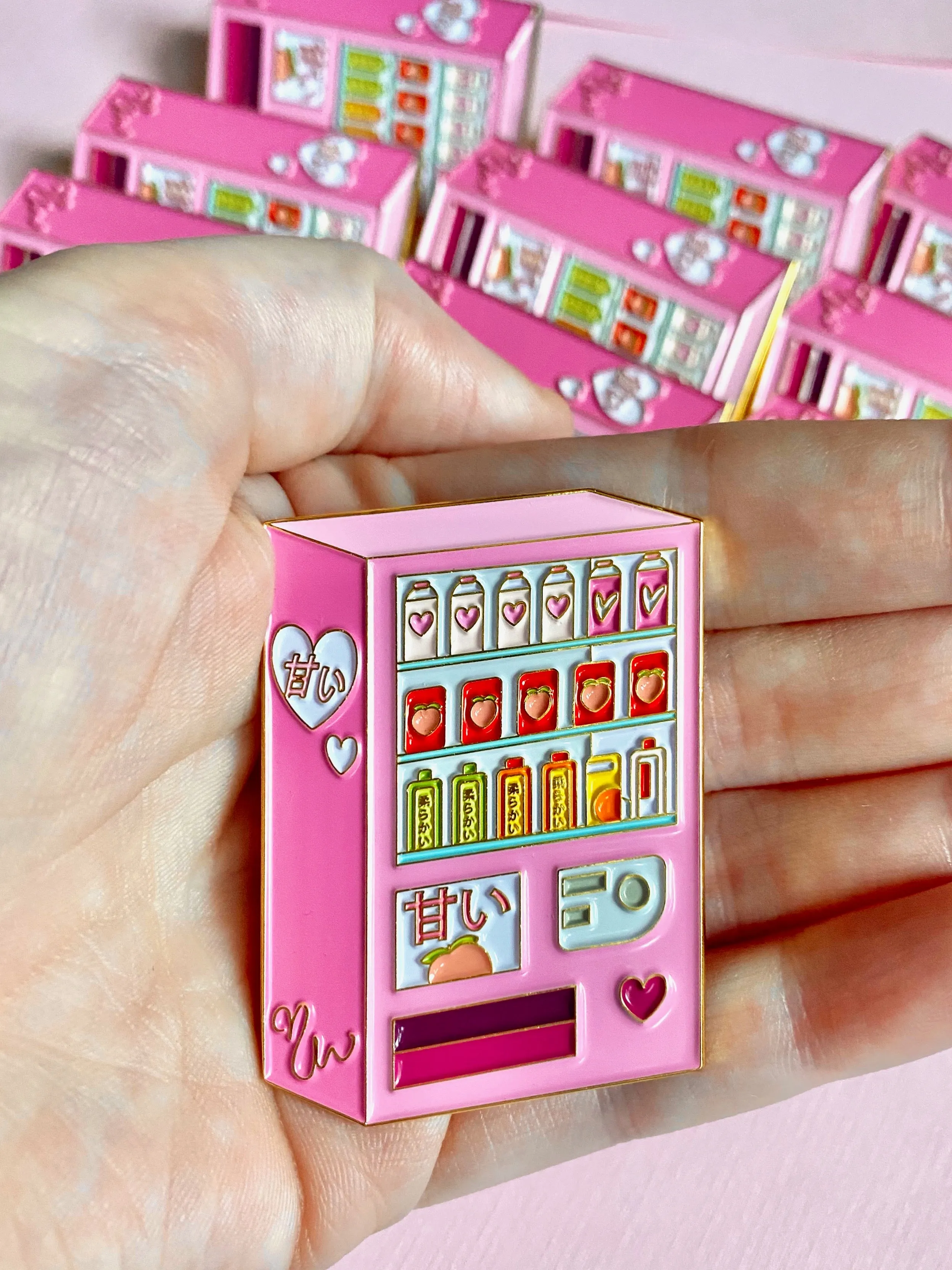 Pink Japanese Vending Machine Enamel Pin