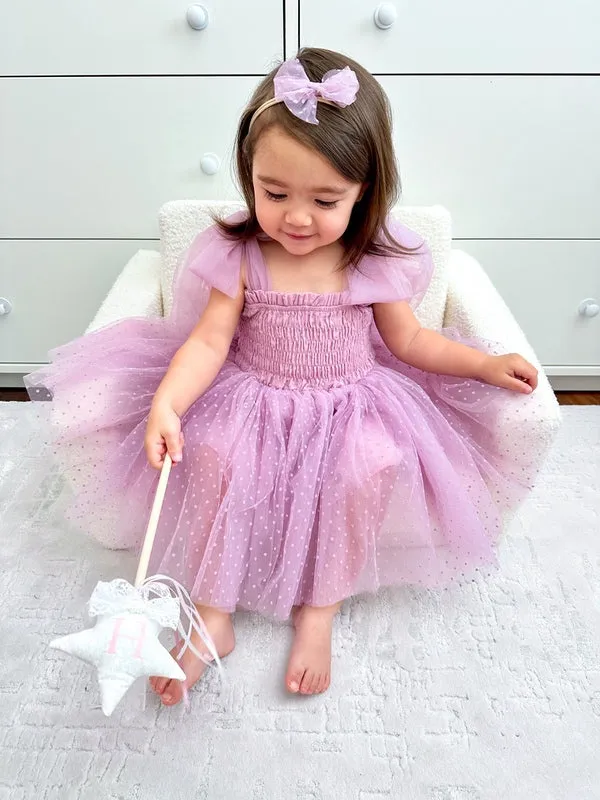 Poppy Lilac Swiss Dot Dress