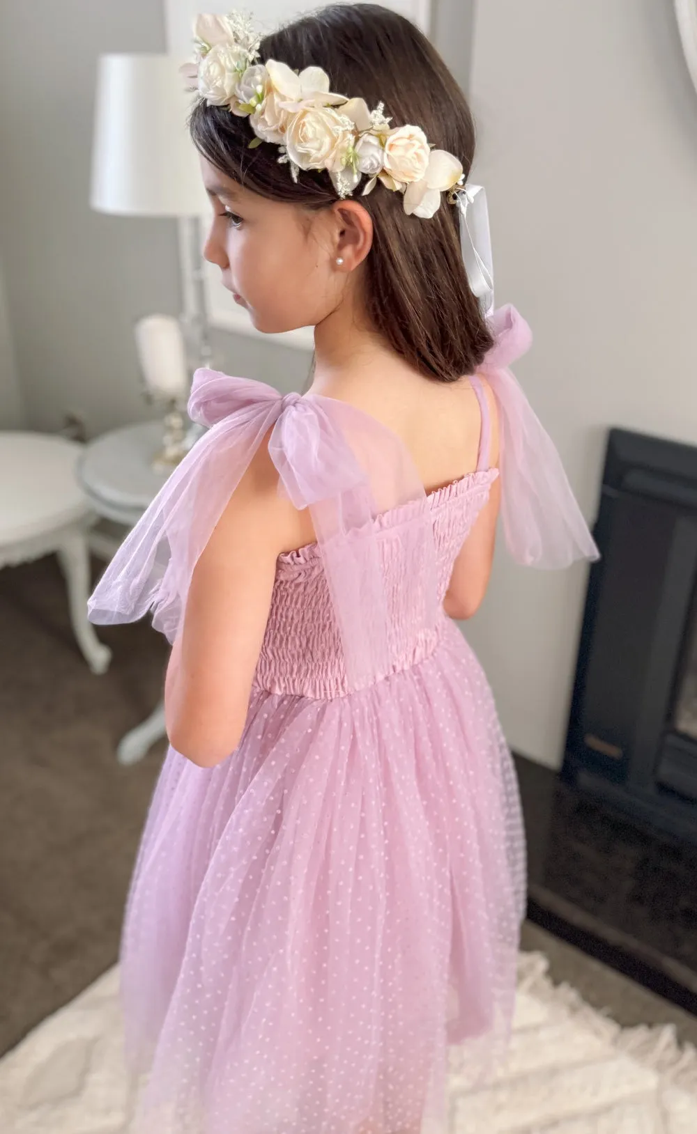 Poppy Lilac Swiss Dot Dress