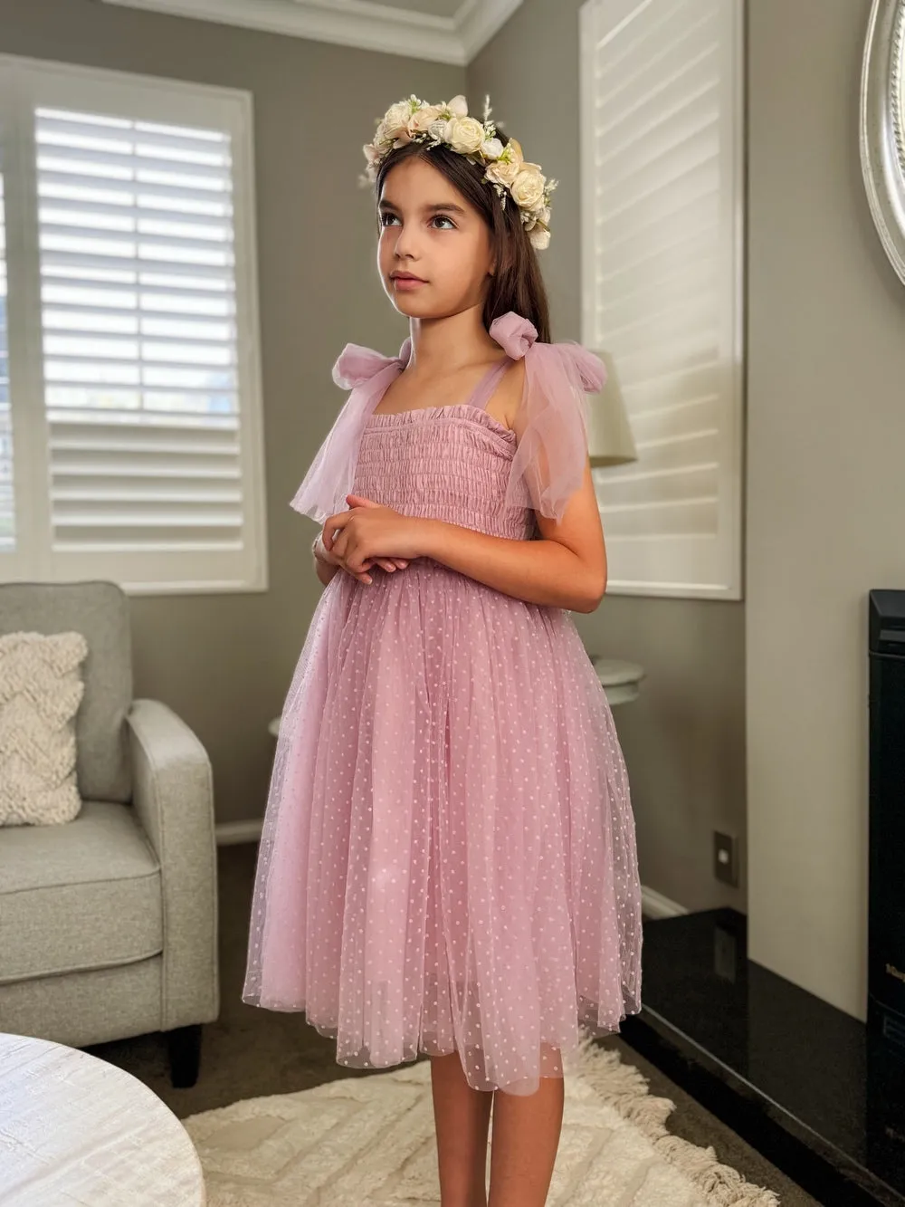 Poppy Lilac Swiss Dot Dress