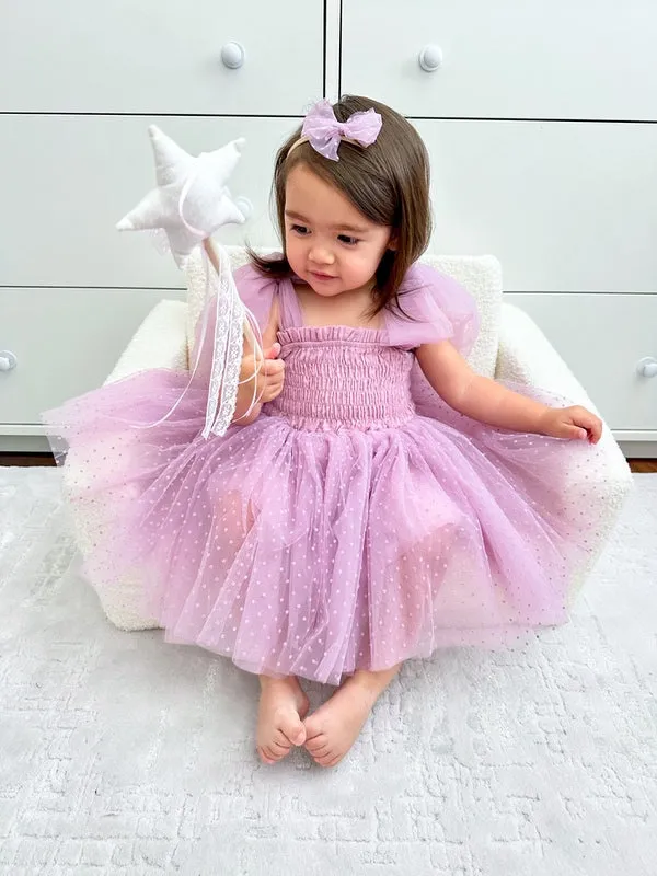 Poppy Lilac Swiss Dot Dress