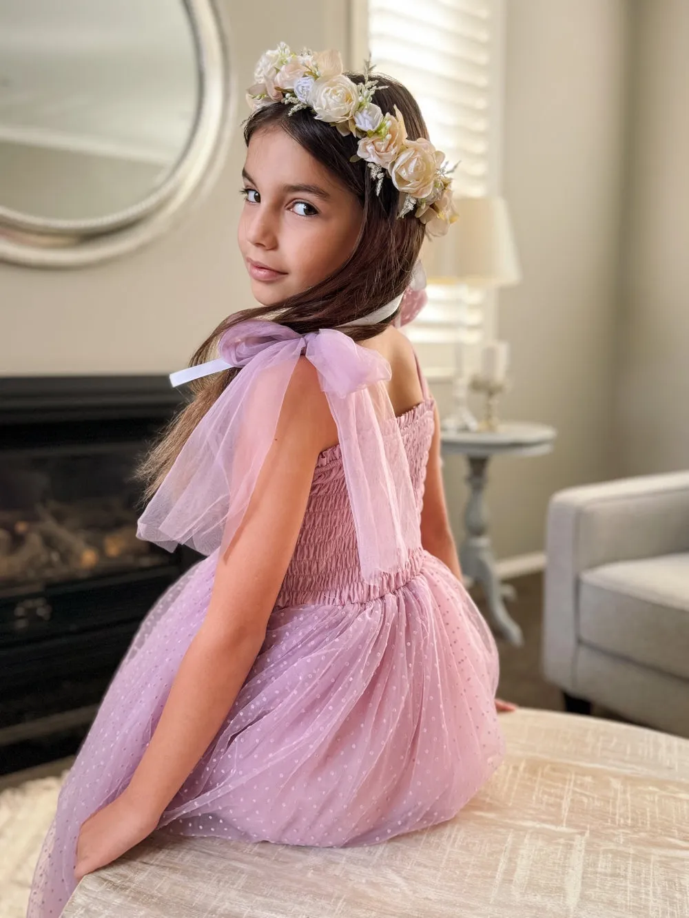 Poppy Lilac Swiss Dot Dress