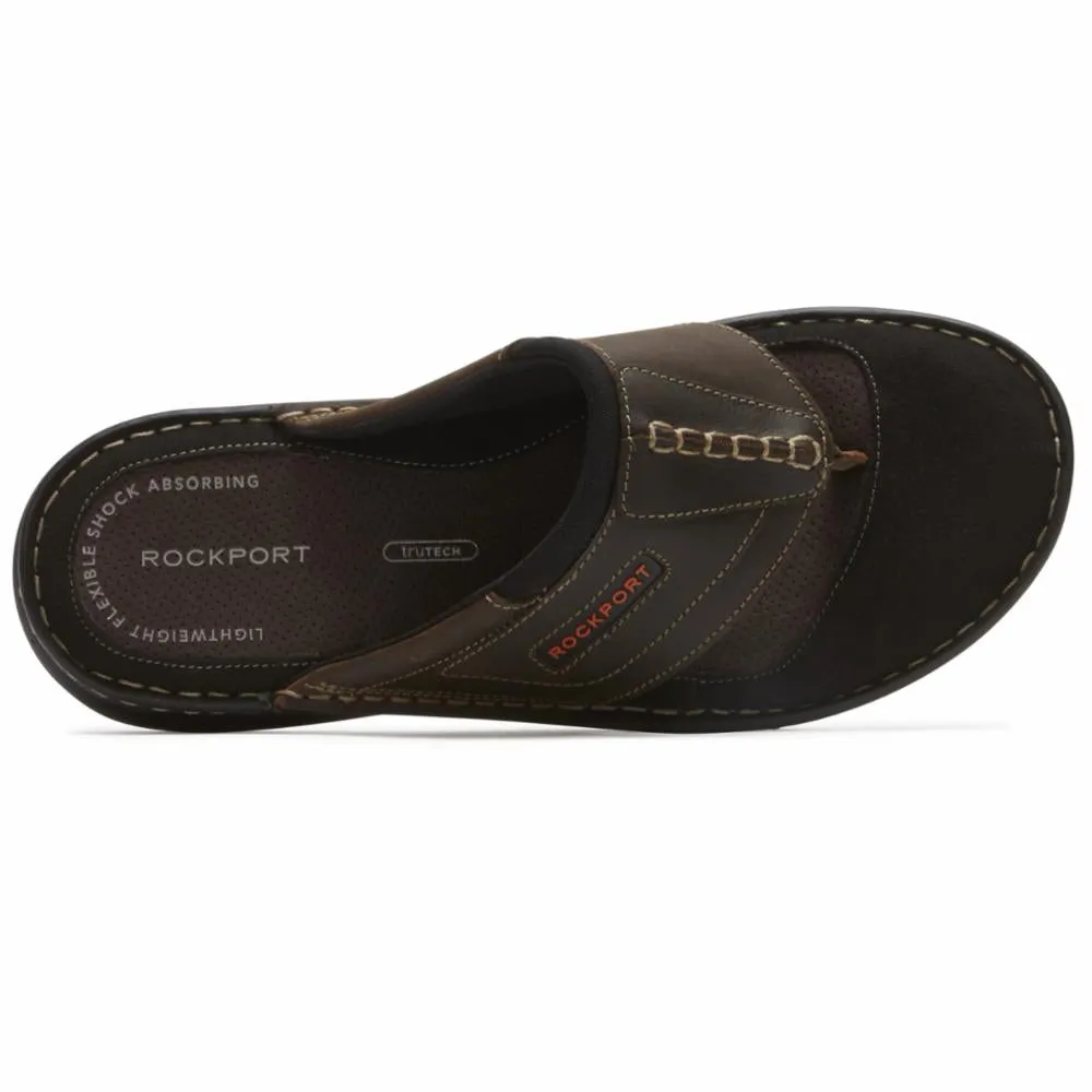 Rockport Men DARWYN THONG BROWN II/LEATHER
