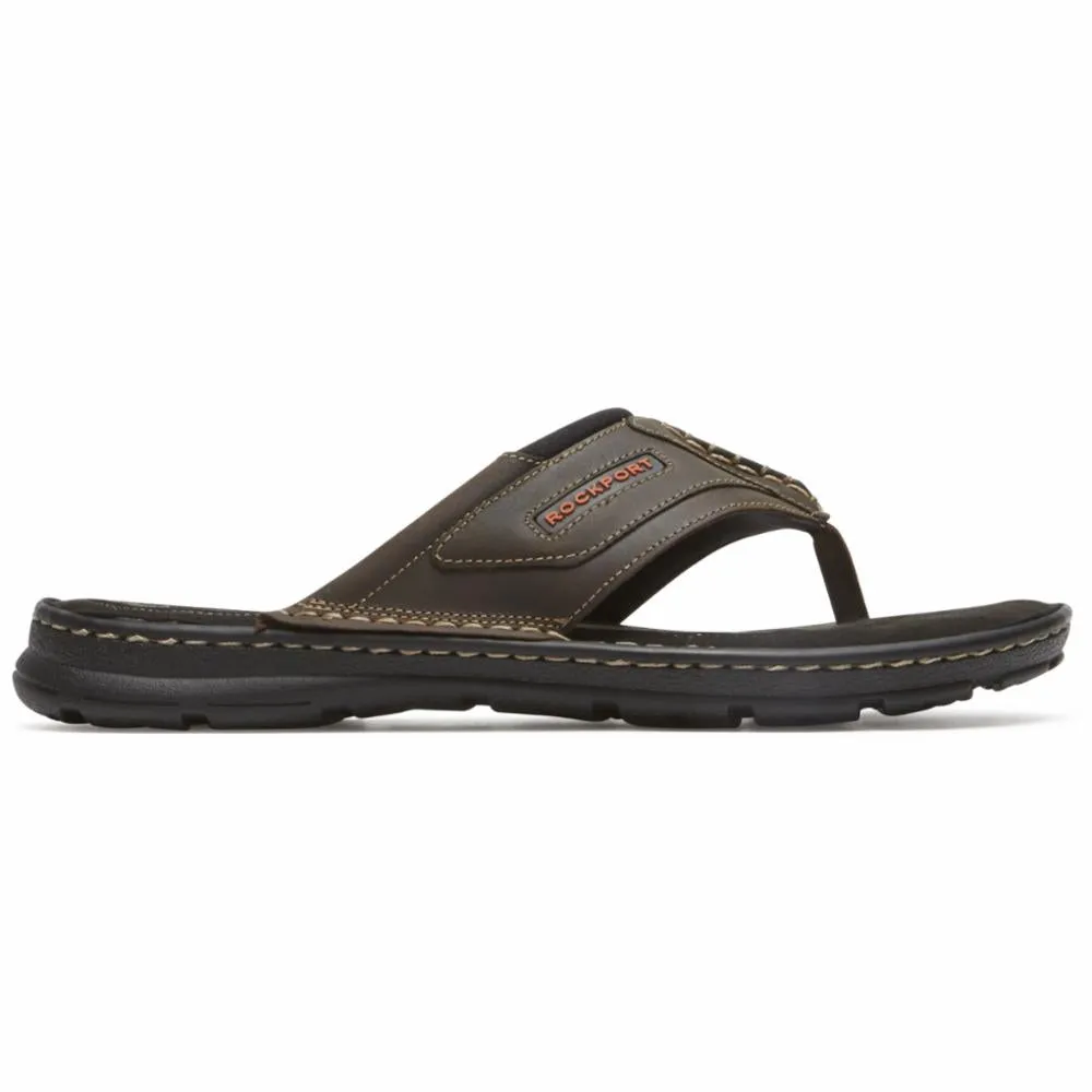 Rockport Men DARWYN THONG BROWN II/LEATHER