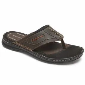 Rockport Men DARWYN THONG BROWN II/LEATHER