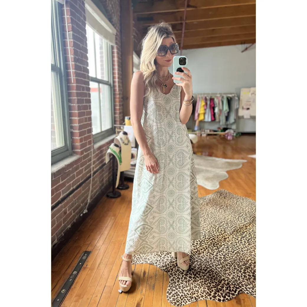 SAMPLE - Tie Tank Dress - MAXI - Embroidered