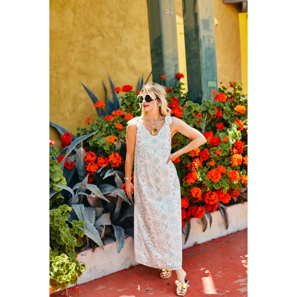 SAMPLE - Tie Tank Dress - MAXI - Embroidered