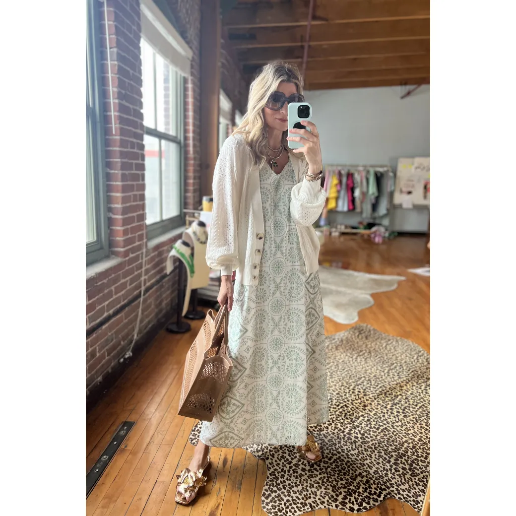 SAMPLE - Tie Tank Dress - MAXI - Embroidered