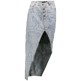 Settle Macrame Denim Skirt