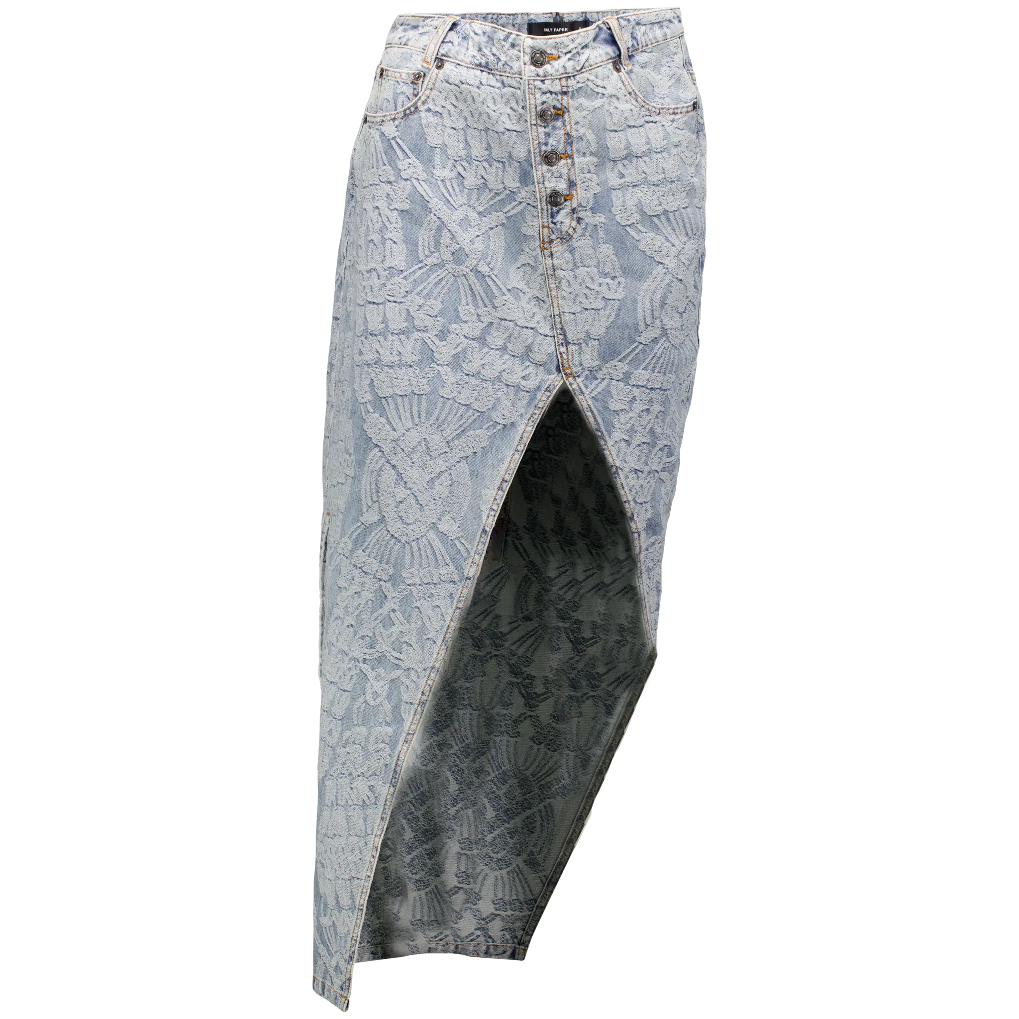 Settle Macrame Denim Skirt