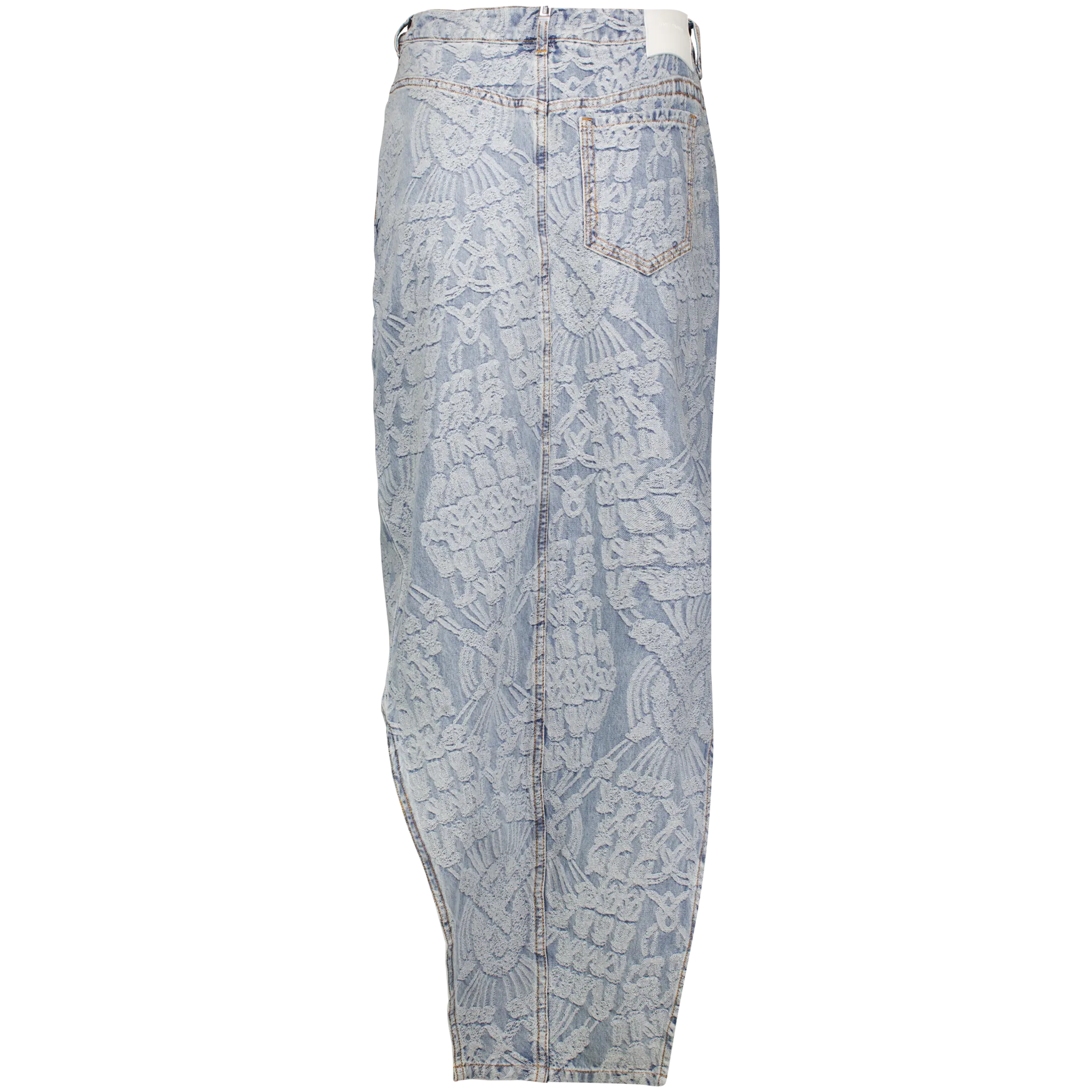 Settle Macrame Denim Skirt