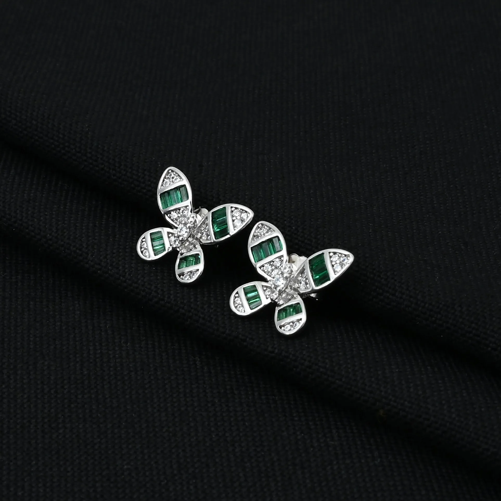 Silver "Green Lantern" Girls Earrings