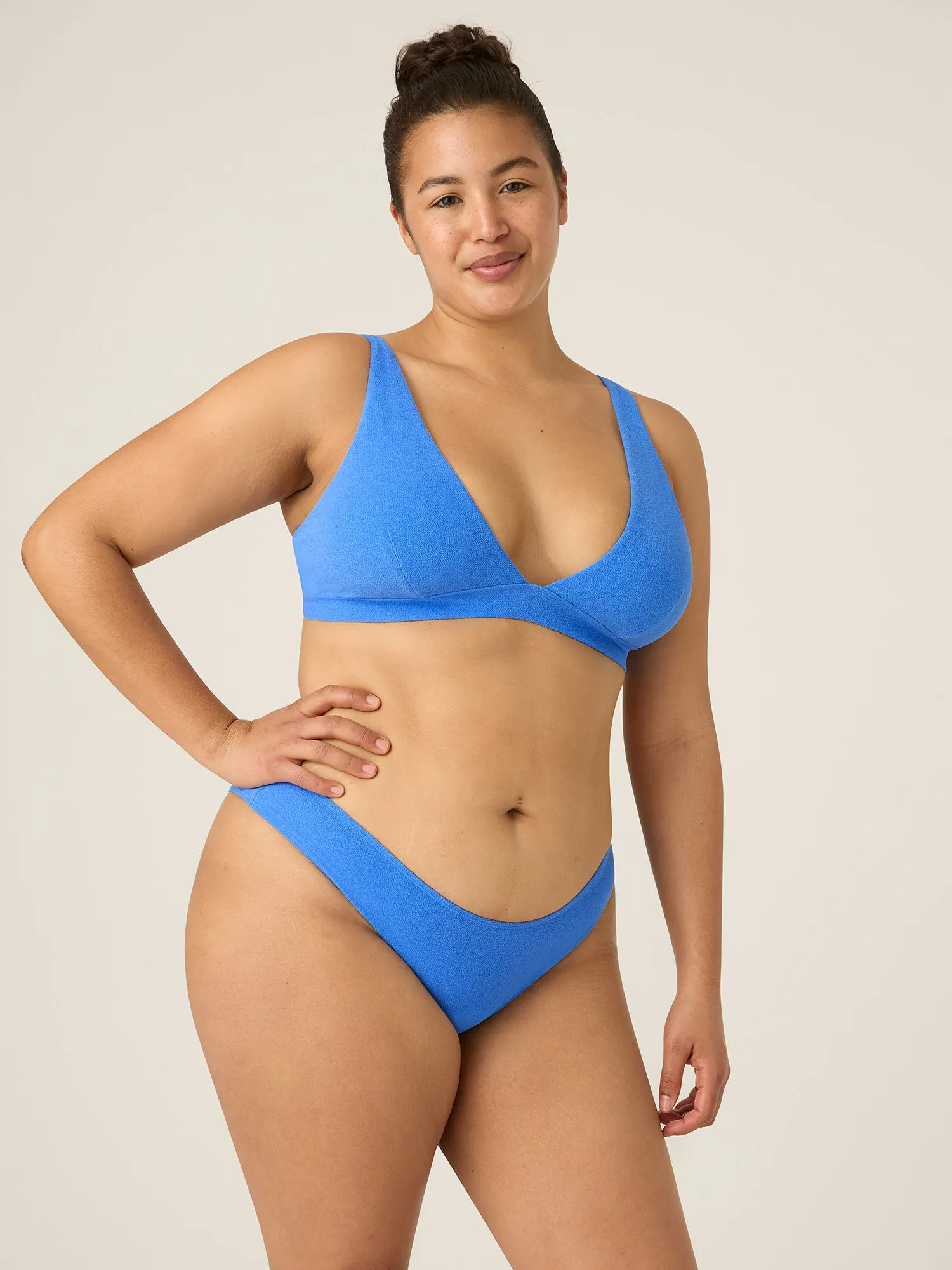 Swimwear Soft Stretch Plunge Bikini Top Ultramarine Blue