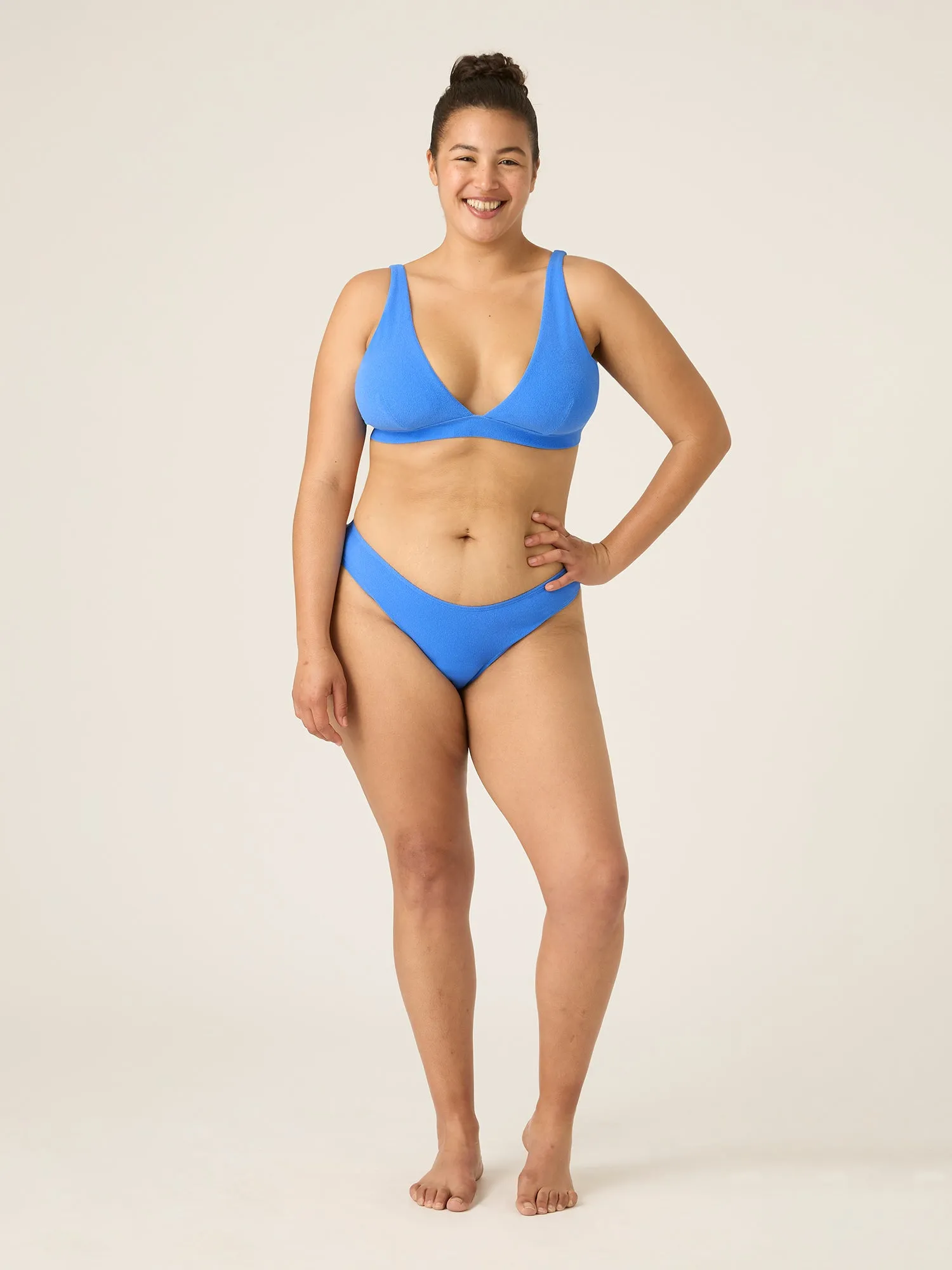 Swimwear Soft Stretch Plunge Bikini Top Ultramarine Blue