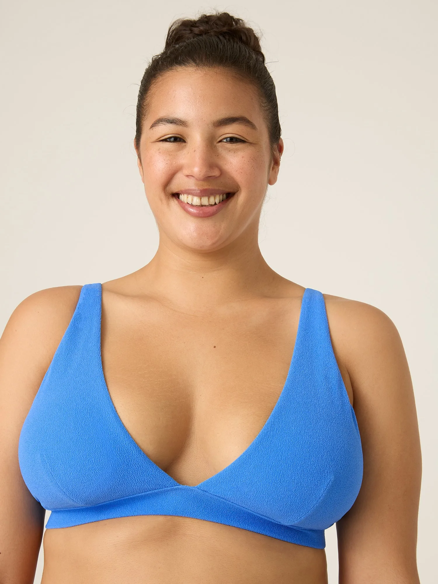 Swimwear Soft Stretch Plunge Bikini Top Ultramarine Blue