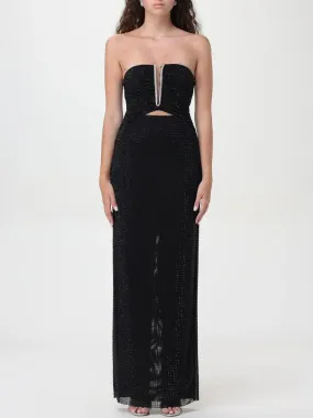 Women’s Black Crystal-Embellished Cut-Out Strapless Maxi Dress